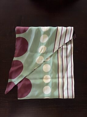 Anne Klein Polka Dot/Stripe Silk Scarf